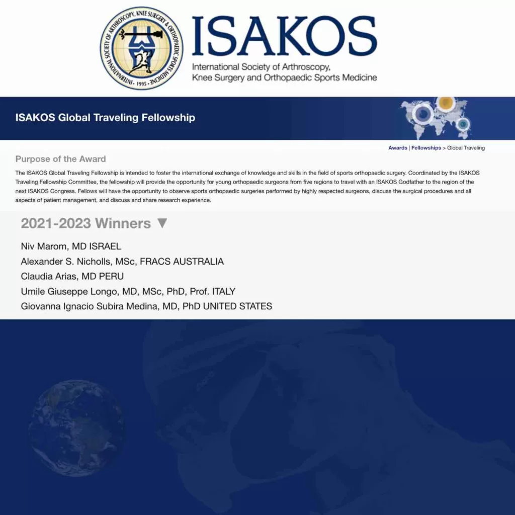 traveling fellowship ד"ר ניב מרום